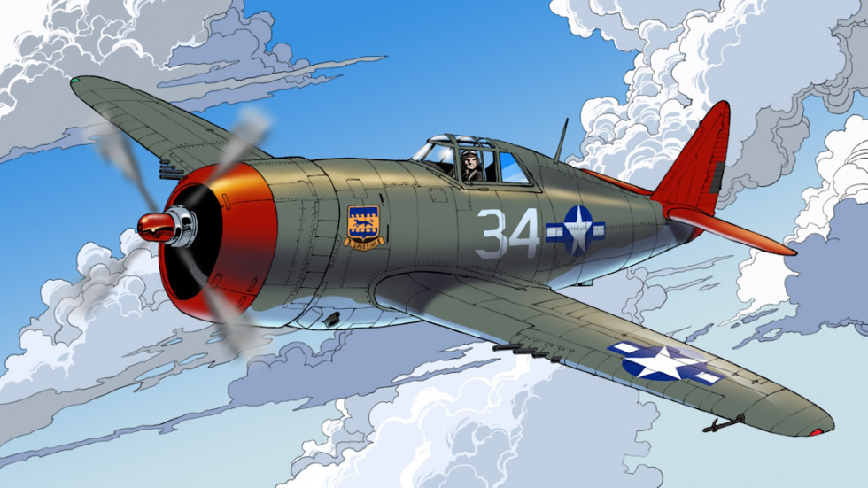 Первый полёт P-47 Thunderbolt