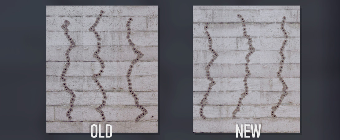 Hit patterns of the MG-42 in three different battles. Left - with the additional randomness. Right - without it.